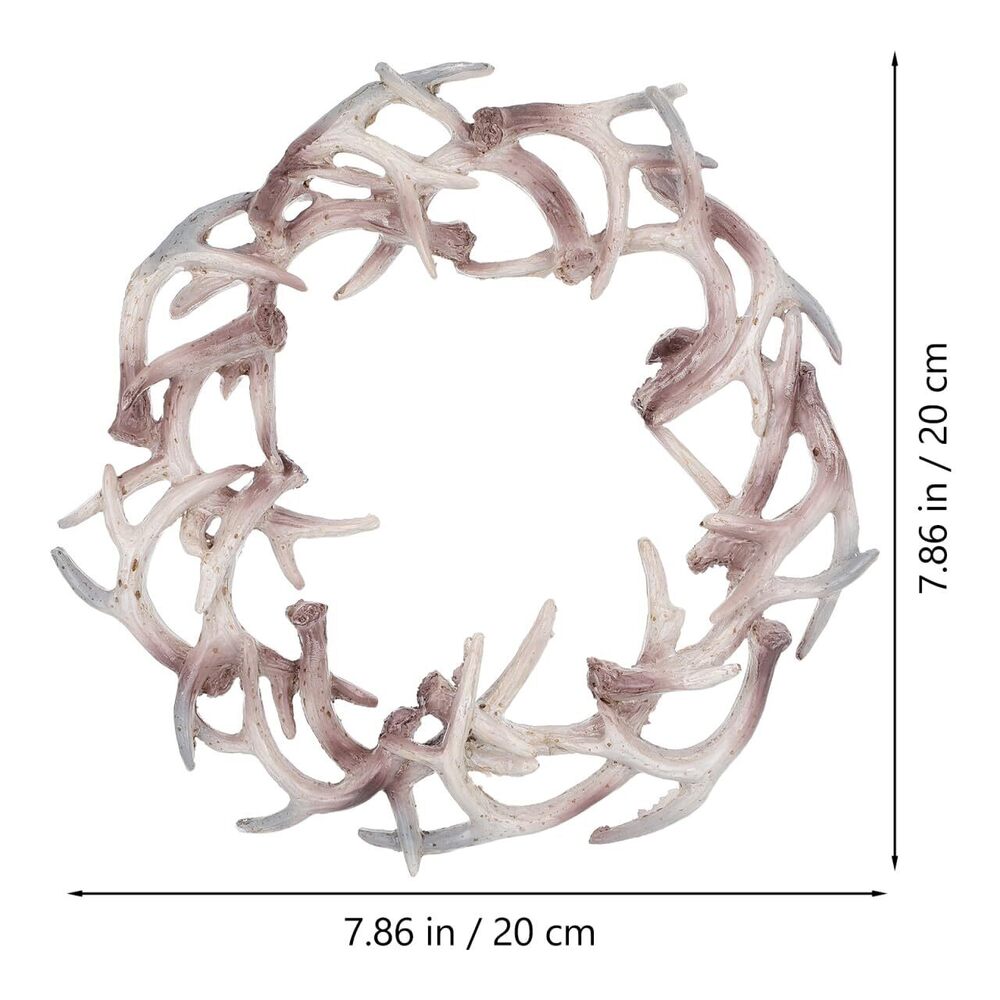 1717 Christmas Deer Antlers Wreath Xmas Front Door Wreath Decoration - Picture 3 of 9